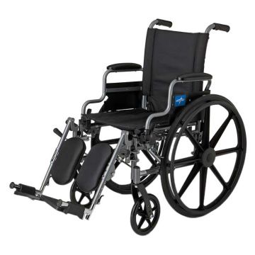 Medline MDS806550NE K4 Lightweight Wheelchair 16 W x 16 D Inch Seat with Swing-Back Desk-Length Arms and Detachable Elevating Legrests
