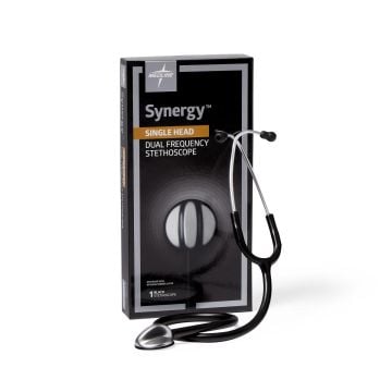 Medline Synergy Dual-Frequency Single-Head Stethoscope, Black - MDS926601