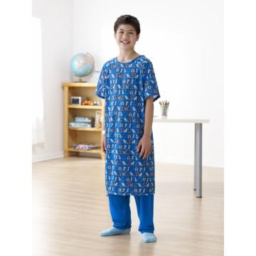 Medline Pet Parade Pediatric IV Gown, Dark Blue, Size XL - MDT011489XL