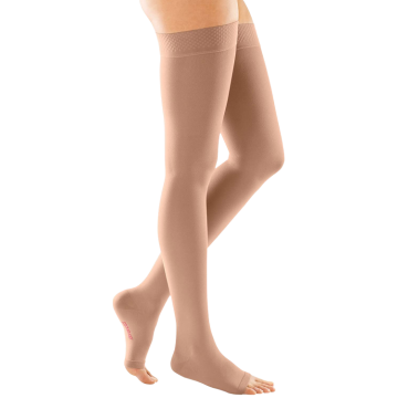 Mediven Forte 40-50 mmHg Thigh High Compression Stockings w/ Silicone Top Band OPEN TOE