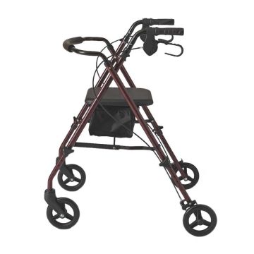 Medline Freedom Ultralight Rollator, Burgundy - MDS86825SLR