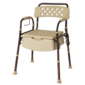 Medline MDS89664ELMB | Elements Bedside Commode w/ Microban Protection