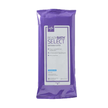 Medline MSC095107 ReadyBath Select Washcloth, Fragrance Free, pack/8