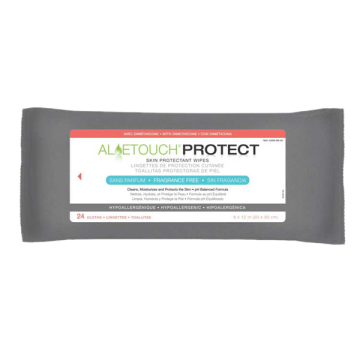 Medline MSC095281 AloeTouch Protect Dimethicone Wipes, 8 x 12 Inch, pack/24