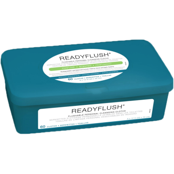  Medline MSC263800 ReadyFlush Wipes, 8 x 12 Inch, case/9 tubs