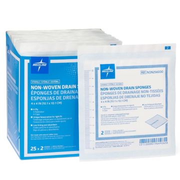 Medline Sterile Non-Woven Drain Sponges - Premium