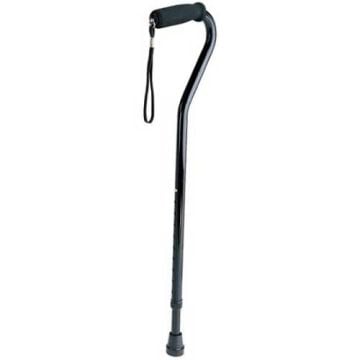 Medline Offset Handle Cane, Black, MDS86420