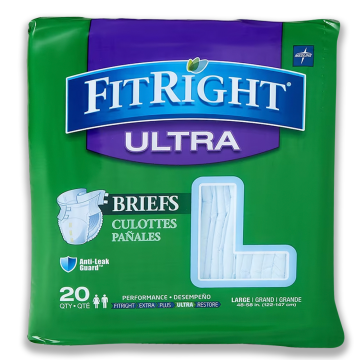 Medline FitRight Ultra Briefs with Tabs, Heavy Absorbency
