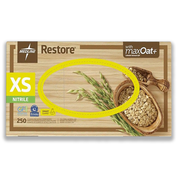 Medline Restore Nitrile Exam Gloves with Colloidal Oatmeal - Powder-Free
