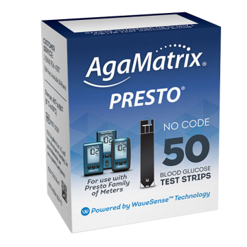 AgaMatrix Presto Test Strips Box of 50 - 8000-03329