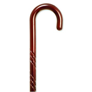 Mountain Properties Rosewood Stained Wood Cane with Spiral Tourist Handle