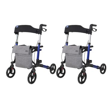 2 blue rollators