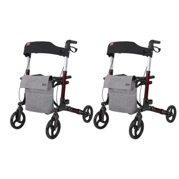 2 red rollators