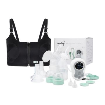 Motif Duo Double Electric Breast Pump shown with accessories
