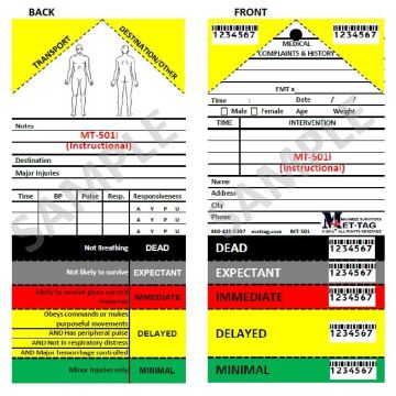 S.A.L.T. Medical Emergency Training Tag (MT-501i)