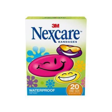 3M Nexcare Tattoo Waterproof Bandages, Box of 20