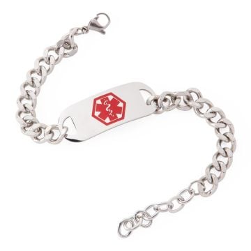 Medline Stainless Steel Medical Alert Bracelets, Diabetic or Heart Patient