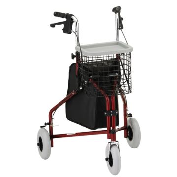 Red Nova Traveler 3-Wheel Rolling Walker 