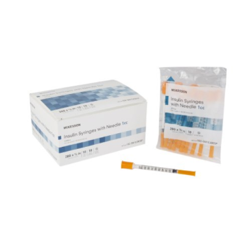 Color Code: Orange 1 mL - 28 Gauge 1/2 Inch Needle, Ultra-Thin Wall (Poly Bag)