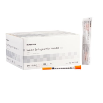 Color Code: Orange 1 mL - 27 Gauge 1/2 Inch Needle, Regular Wall (Peel Pouch)