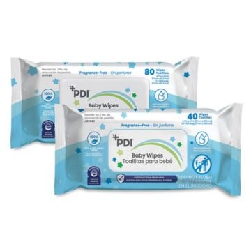 Baby wipes, packs of 40 and 80