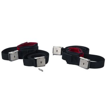 Heavy-Duty Restraint Cuffs with Two Locks: Large/Red 