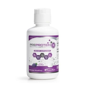 16 fluid ounce bottle of PreProtein 18g Liquid Predigested Protein, Grape