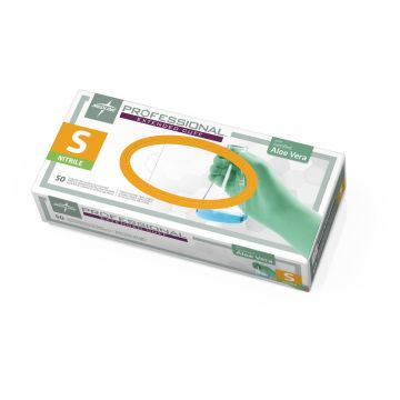 Medline Professional Nitrile Exam Gloves with Aloe, size small