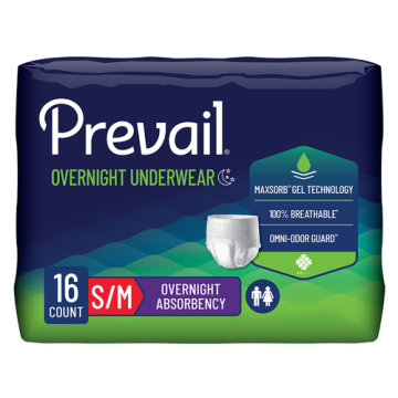 Prevail Overnight Underwear, Size Small/Medium