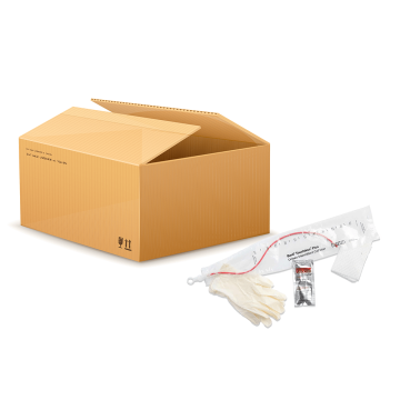 12 French, Red Rubber Catheter, Straight Tip with PVI Swabs, Latex-Free Gloves, and Underpad