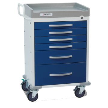 6-Drawer Cart, Keyed Lock, Blue
