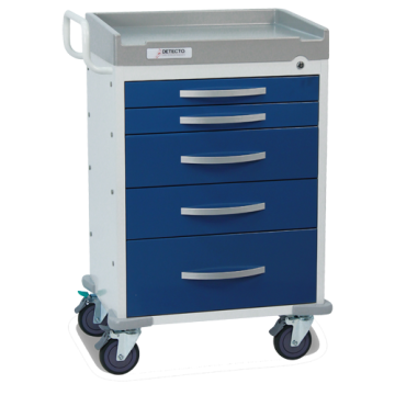 5-Drawer Cart, Keyed Lock, Blue