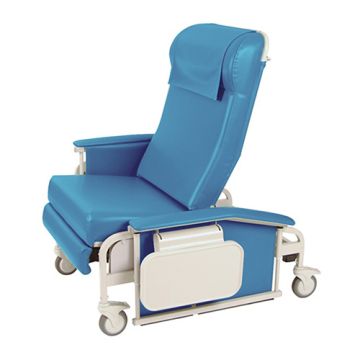 Royal Blue, Steel Casters, Drop Arm Bariatric Care Cliner