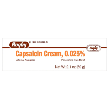 Rugby Capsaicin Pain Relief Cream, 0.025% - 2.1 oz