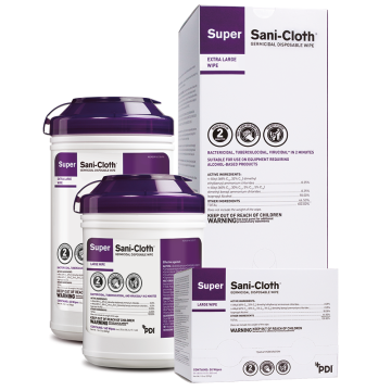PDI Super Sani-Cloth Germicidal Disposable Wipes | Canister or Packets
