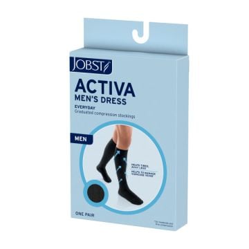 Activa Men's 15-20 mmHg Dress Knee High Compression Socks, Closed Toe