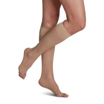 Sigvaris 120C Sheer Fashion Knee High Open Toe 15-20 mmHg Compression Socks
