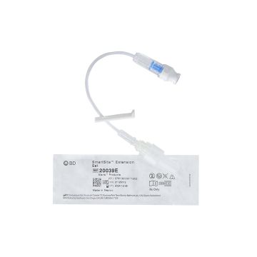 6 Inch Tubing, 0.2 mL Priming Volume, Needle-Free Port, Pressure Rated, Smallbore, Slide Clamp, without Filter - Each