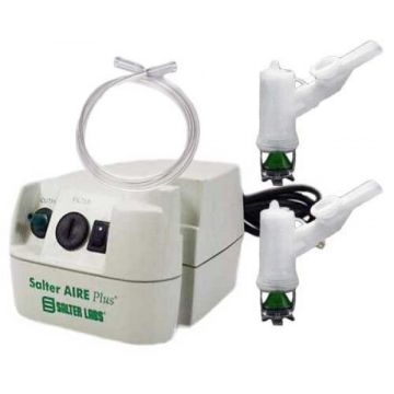 Compressor with TWO NebuTech Nebulizers #8660 REUSABLE Mouthpiece and 7 Foot Tubing