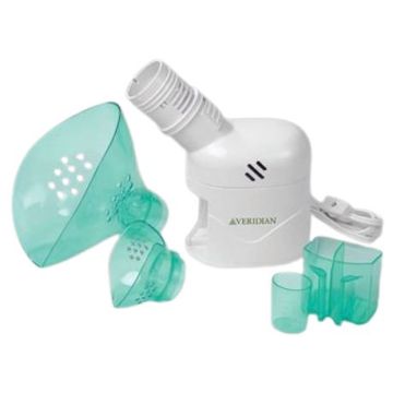Veridian Inhaler With Components: Device, Small Face Attachment, Large Face Attachment, Reservoir, and Measuring Cup