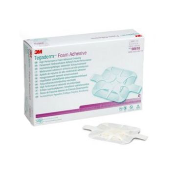 Tegaderm Foam Adhesive 90610 | Square - 3-1/2 x 3-1/2 Inch, Pad Size 2 x 2 Inch