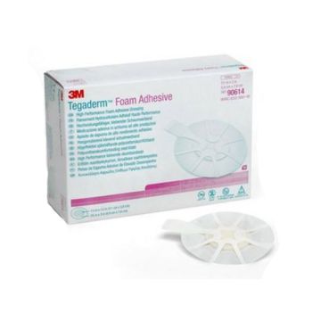 Tegaderm Foam Adhesive 90614 | Oval - 3 x 2-1/4 Inches, Pad Size 1-1/4 x 1-1/2 Inch by 3M