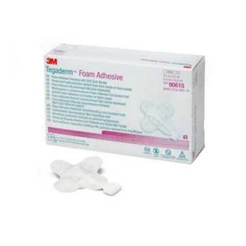 Tegaderm Foam Adhesive 90615 | Round Pad, Mini Wrap - 2-3/4 x 2-3/4 Inch, Pad 1 x 1 Inch