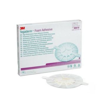Tegaderm Foam Adhesive 90619 | Square - 5-1/2 x 5-1/2 Inch, Pad 3 x 3 Inch (Heel Design) by 3M
