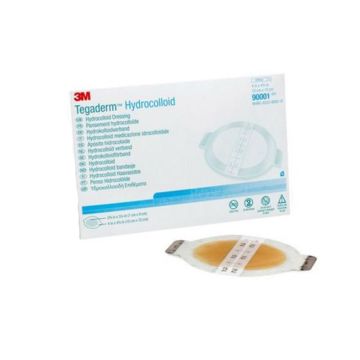 Tegaderm Hydrocolloid 90001 | Oval - OD 4 x 4 3/4 Inch, ID 2 3/4 x 3 3/4 Inch by 3M