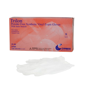 Cypress Trilon Powder-Free Synthetic Vinyl Exam Gloves - Non Sterile
