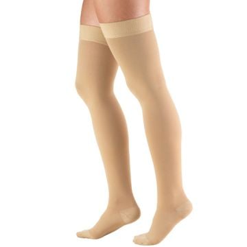 TRUFORM Classic Medical Thigh High Silicone Dot Top Closed Toe 20-30 mmHg, Silicone Dotted Band