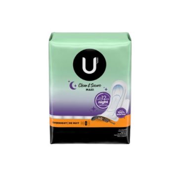 U by Kotex Security Overnight Maxi Pads with Wings