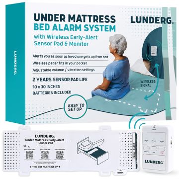 Under Mattress Bed Alarm Kit - 10 x 30 Inch Sensor Pad with Pager