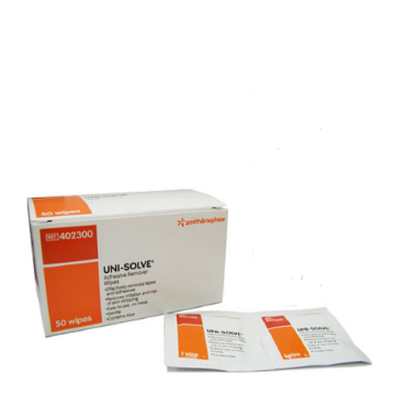UNI-SOLVE Adhesive Remover Wipes, Box of 50 Wipes